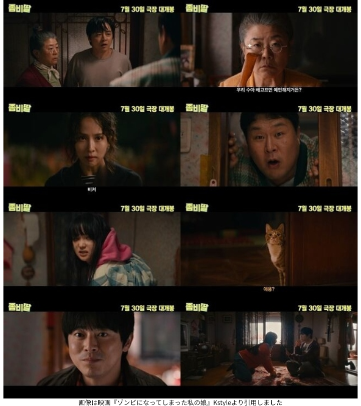 画像は映画『ゾンビになってしまった私の娘』Kstyleより引用しました