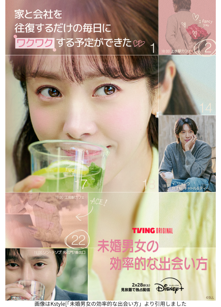 画像はKstyle[「未婚男女の効率的な出会い方」より引用しました